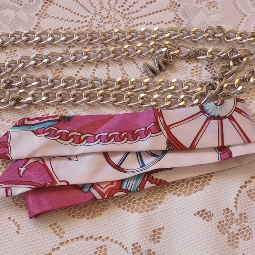 -Michael Kors Silver Chain Bag Jewelry or Belt And unbranded Twilly